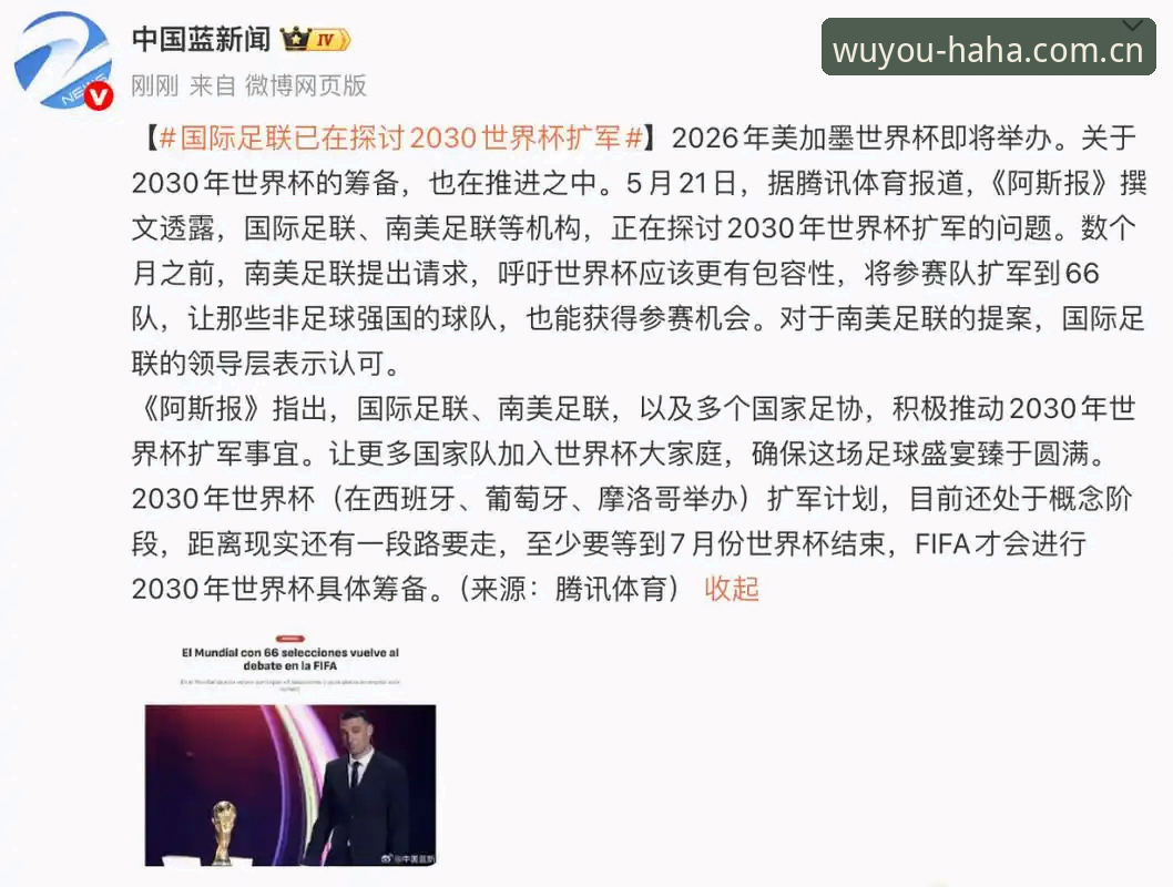 haha体育官网 世界杯扩军至66队?中国男足的3个关键机会与挑战